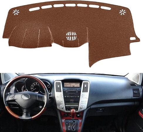حصيرة غطاء لوحة القيادة تناسب 2004-2006 Lexus RX330، 2007-2009 RX350، 2006-2008 RX400h، وسادة غطاء لوحة القيادة مع فتحة لمكبر الصوت (أسود) F82 in Kuwait