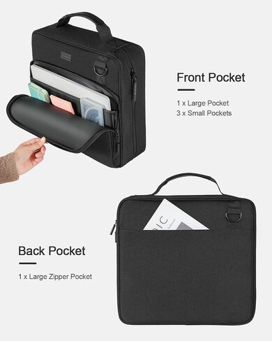 3-Inch 3-Ring Zipper Binder with Shoulder Strap, D-Ring Zip Up Binder with 700 Sheets Capacity, Compatible with 13" MacBook, Zippered Binder Bag for Middle School (Patent Design, Black) in Saudi Arabia