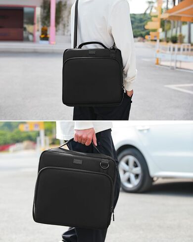 3-Inch 3-Ring Zipper Binder with Shoulder Strap, D-Ring Zip Up Binder with 700 Sheets Capacity, Compatible with 13" MacBook, Zippered Binder Bag for Middle School (Patent Design, Black) in Saudi Arabia