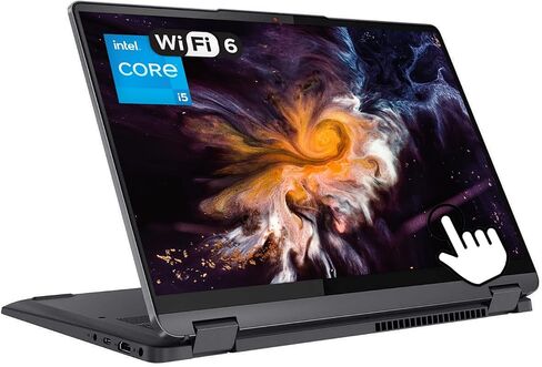 لاب توب Lenovo IdeaPad Flex 5 2 في 1، شاشة 14 بوصة WUXGA (1920x1200) تعمل باللمس، معالج Intel i5-1235U، لوحة مفاتيح بإضاءة خلفية، Thunderbolt 4، قارئ بصمات الأصابع، Windows 11 w/WOWPC Bundle (ذاكرة الوصول العشوائي 16 جيجابايت | 1 تيرابايت PCIe SSD) in Kuwait