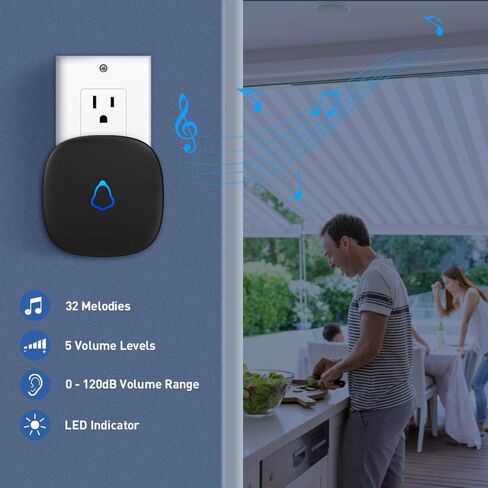 SECRUI Driveway Alarm, Wireless Oudoor Motion Sensor Alarm with 58 Chimes,Weatherproof Motion Detector, 20ft/40ft PIR Detection Range-Protect Outside Property,Black,1 Receiver 1 Detector in Saudi Arabia