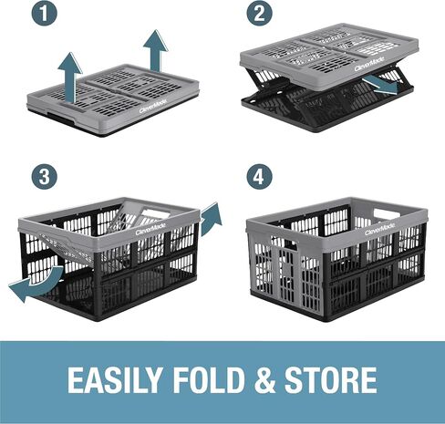 CleverMade Collapsible Utility Crate, Royal Blue, 3PK - 45L (11 Gal) Collapsible Storage Bins & Collapsible Storage Bin, Royal Blue, 3PK - 62L (16 Gal) Stackable Storage Containers in Saudi Arabia