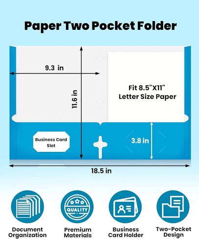SUNEE Folders with Pockets 3 Hole Punched(50 Pack, Assorted Colors), 2 Pocket Folders Fit Letter Size Paper, Paper File Folder for School Office Home Bussiness in Saudi Arabia