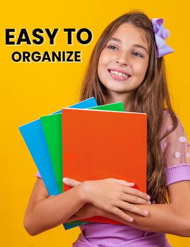 SUNEE Folders with Pockets 3 Hole Punched(50 Pack, Assorted Colors), 2 Pocket Folders Fit Letter Size Paper, Paper File Folder for School Office Home Bussiness in Saudi Arabia