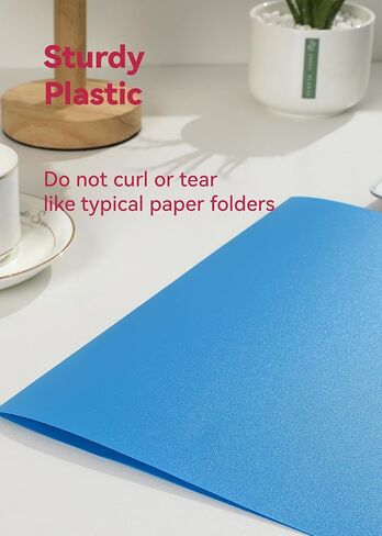 Plastic File Folders, 12 Pack, Colored Manila Folders 8.5'' x 11'', 1/3-Cut Tab with 24 Colorful Labels, Letter Size in Kuwait
