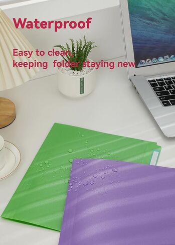 Plastic File Folders, 12 Pack, Colored Manila Folders 8.5'' x 11'', 1/3-Cut Tab with 24 Colorful Labels, Letter Size in Kuwait