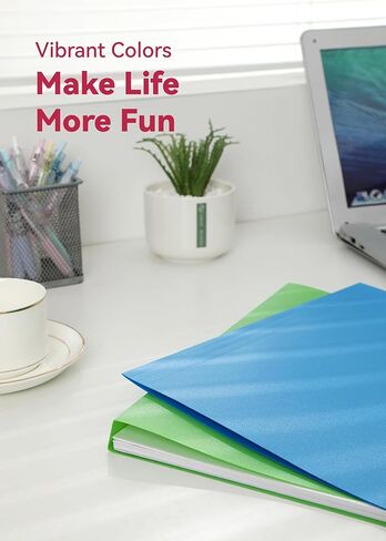 Plastic File Folders, 12 Pack, Colored Manila Folders 8.5'' x 11'', 1/3-Cut Tab with 24 Colorful Labels, Letter Size in Kuwait