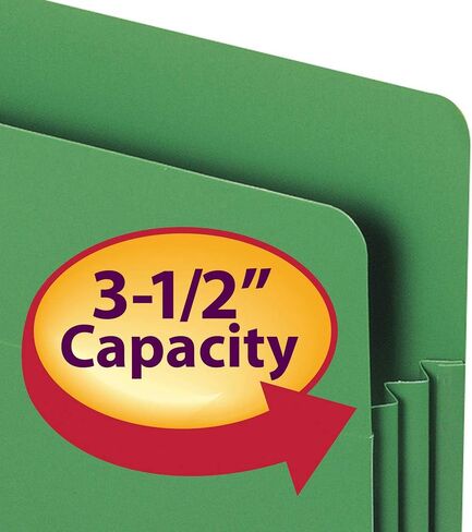 Smead Poly File Pocket, Straight-Cut Tab, 3-1/2" Expansion, Letter Size, Assorted Colors, 4 per Box (73500) in Saudi Arabia