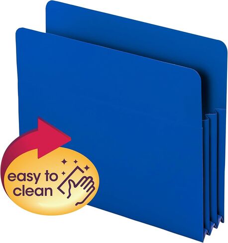 Smead Poly File Pocket, Straight-Cut Tab, 3-1/2" Expansion, Letter Size, Assorted Colors, 4 per Box (73500) in Saudi Arabia