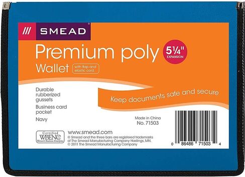 Smead Poly Premium Expanding File Wallet with Closure, 5-1/4" Expansion, Letter Size, Black (71500) in Saudi Arabia