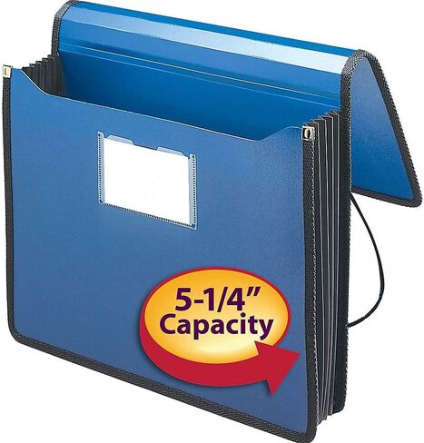 Smead Poly Premium Expanding File Wallet with Closure, 5-1/4" Expansion, Letter Size, Black (71500) in Saudi Arabia