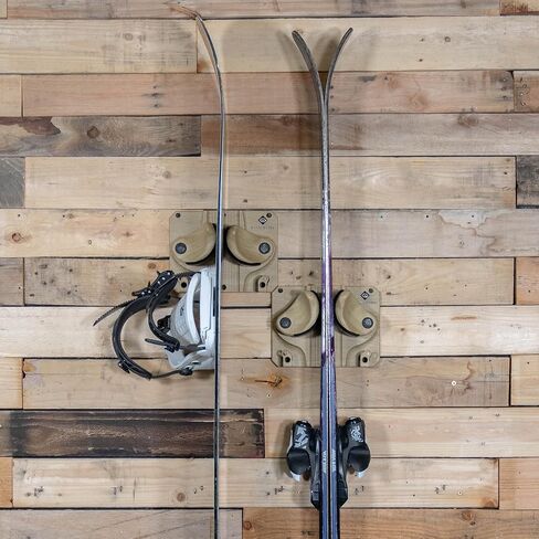 Ultimate Wall Storage Rack for Skis and Snowboards | Damage-Free Storage | Fits Any Ski or Snowboard | (Light Wood, 2) in Kuwait