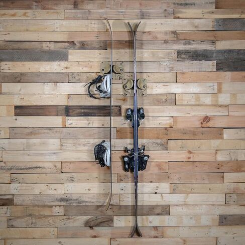 Ultimate Wall Storage Rack for Skis and Snowboards | Damage-Free Storage | Fits Any Ski or Snowboard | (Light Wood, 2) in Kuwait