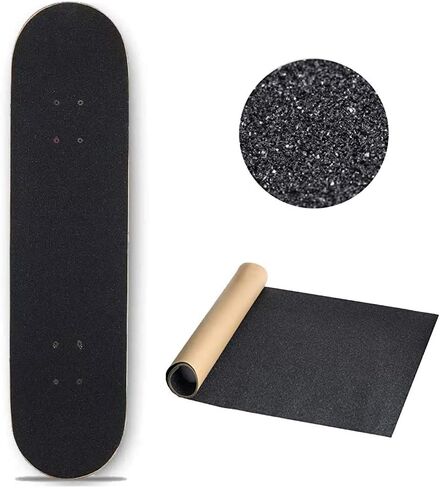 Skateboard Grip Tape Sheet, 9" x 33", Bubble Free Waterproof Black Scooter Grips, Sandpaper for Roller Board, Stairs, Pedal, Steps (1 Pc) in Kuwait