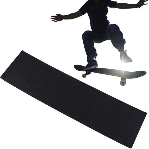 Skateboard Grip Tape Sheet, 9" x 33", Bubble Free Waterproof Black Scooter Grips, Sandpaper for Roller Board, Stairs, Pedal, Steps (1 Pc) in Kuwait
