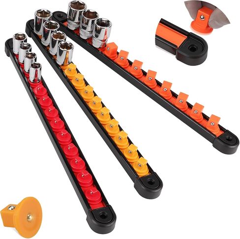 HORUSDY منظم مقبس ABS مكون من 3 قطع، 1/4 بوصة 3/8 بوصة 1/2 بوصة، حوامل مقبس عالية الجودة دوارة 360 درجة in Kuwait