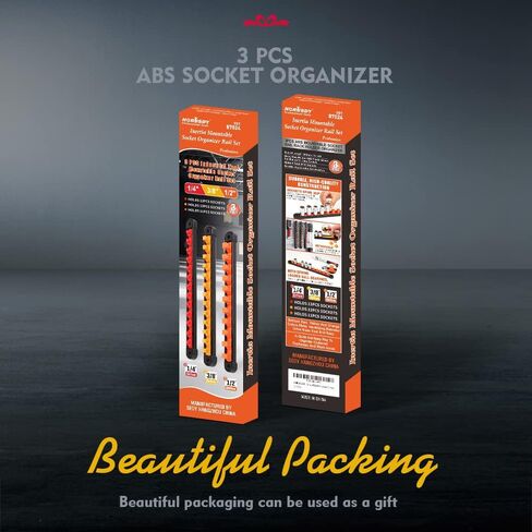 HORUSDY منظم مقبس ABS مكون من 3 قطع، 1/4 بوصة 3/8 بوصة 1/2 بوصة، حوامل مقبس عالية الجودة دوارة 360 درجة in Kuwait