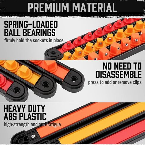 HORUSDY منظم مقبس ABS مكون من 3 قطع، 1/4 بوصة 3/8 بوصة 1/2 بوصة، حوامل مقبس عالية الجودة دوارة 360 درجة in Kuwait