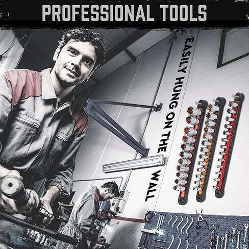 HORUSDY منظم مقبس ABS مكون من 3 قطع، 1/4 بوصة 3/8 بوصة 1/2 بوصة، حوامل مقبس عالية الجودة دوارة 360 درجة in Kuwait