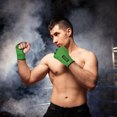 BeSAVAGE Compression Sleeves Boxing Hand Wraps Elastic Quick Wraps Fist Protection Handwraps Boxing Gloves for Women Men MMA Muay Thai Training Gear in Kuwait