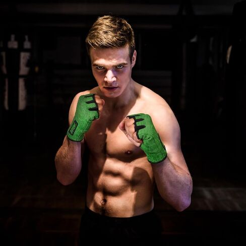 BeSAVAGE Compression Sleeves Boxing Hand Wraps Elastic Quick Wraps Fist Protection Handwraps Boxing Gloves for Women Men MMA Muay Thai Training Gear in Kuwait