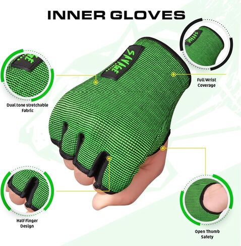 BeSAVAGE Compression Sleeves Boxing Hand Wraps Elastic Quick Wraps Fist Protection Handwraps Boxing Gloves for Women Men MMA Muay Thai Training Gear in Kuwait