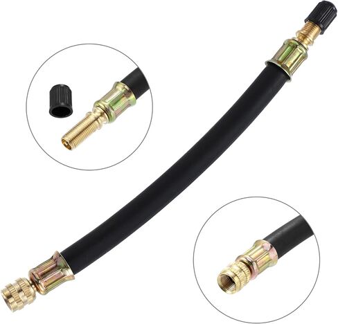 X AUTOHAUX 8 قطع أداة محول جذع صمام الإطارات 4 أنابيب تمديد جذع صمام مزدوج 18 سم / 7.1 بوصة 4 مشابك لسيارة شاحنة دراجة نارية مقطورة RV in Kuwait