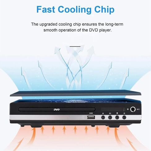مشغل DVD عالي الدقة لمشغل الأقراص المضغوطة للتلفزيون للمنزل وكابلات HDMI وRCA وجهاز التحكم عن بعد ومدخل USB 1080 بكسل ودعم ذاكرة نقطة توقف مجانية لجميع المناطق وشاشة التلفزيون وجهاز العرض in Kuwait