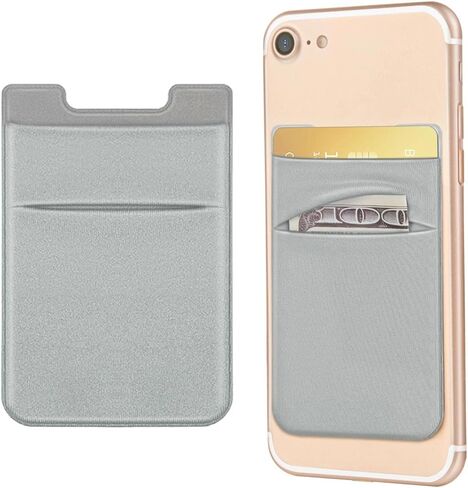 2 Pack Stick On Wallet Sleeve Cell Phone Pocket Card Holder Pocket Pouch for iPhone Android Smartphone (2 Pack BLACK) in Saudi Arabia