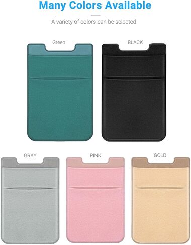 2 Pack Stick On Wallet Sleeve Cell Phone Pocket Card Holder Pocket Pouch for iPhone Android Smartphone (2 Pack BLACK) in Saudi Arabia