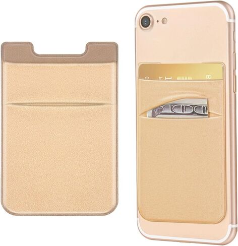 2 Pack Stick On Wallet Sleeve Cell Phone Pocket Card Holder Pocket Pouch for iPhone Android Smartphone (2 Pack BLACK) in Saudi Arabia