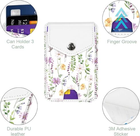 Yiyahu Self Adhesive Card Holders for Back of Phone, Cute Leather RFID Phone Wallet Pockets with Snap, Slim Card Holders Sleeve for Phone Case, Glitter Rose Gold in Saudi Arabia