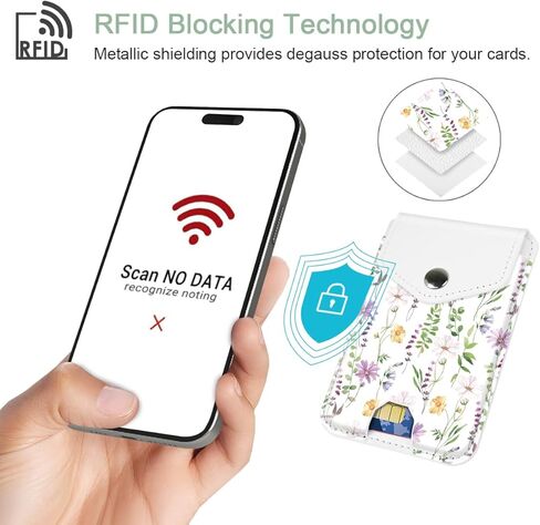 Yiyahu Self Adhesive Card Holders for Back of Phone, Cute Leather RFID Phone Wallet Pockets with Snap, Slim Card Holders Sleeve for Phone Case, Glitter Rose Gold in Saudi Arabia