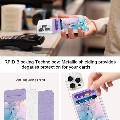 Yiyahu 2Pack حاملي بطاقات ذاتية اللصق لظهر الهاتف، جيوب محفظة جلدية للهاتف RFID لاصقة، حامل بطاقات الائتمان لحافظة الهاتف المتوافقة مع معظم الهواتف الذكية، ماندالا + عباد الشمس in Kuwait