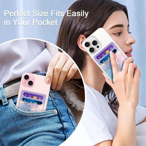 Yiyahu 2Pack حاملي بطاقات ذاتية اللصق لظهر الهاتف، جيوب محفظة جلدية للهاتف RFID لاصقة، حامل بطاقات الائتمان لحافظة الهاتف المتوافقة مع معظم الهواتف الذكية، ماندالا + عباد الشمس in Kuwait