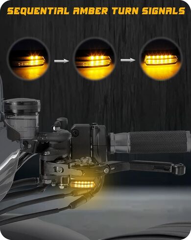 QUASCO العالمي للدراجات النارية بدوره إشارات متتابعة الجبهة LED الوامض أضواء العنبر متوافق مع هارلي هوندا ياماها سوزوكي كاواساكي in Kuwait