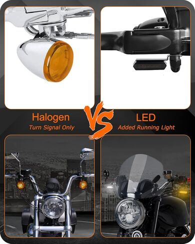 QUASCO العالمي للدراجات النارية بدوره إشارات متتابعة الجبهة LED الوامض أضواء العنبر متوافق مع هارلي هوندا ياماها سوزوكي كاواساكي in Kuwait