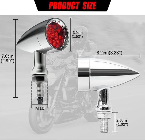 DREAMIZER 2 قطعة من الكروم الرصاص 15 مصباح LED للدراجات النارية مصابيح إشارة الانعطاف الأمامية والخلفية متوافقة مع Harley Cruiser Softail Sportster StreetBike Chopper Bobber (عدسة حمراء) in Kuwait