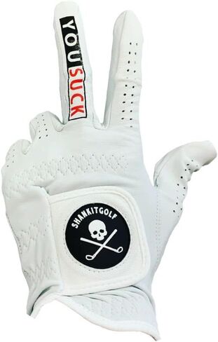 SHANKITGOLF You Suck Funny Golf Glove - Pro Made Cabretta Leather Compression-Fit Glove for Men and Women, Breathable, Lasting Stable Grip, Super Soft, Golf Gift in Saudi Arabia