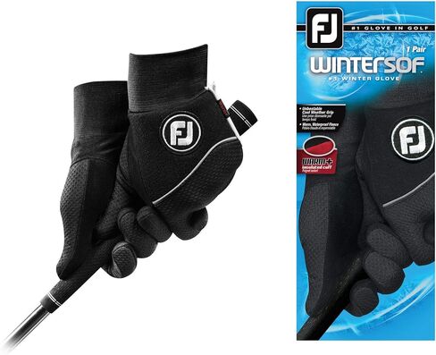 FootJoy Men's WinterSof Golf Gloves, Pair (Black) in Saudi Arabia