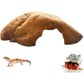 Reptile Resin Hideout - Simulation Rock Cave for Snakes, Lizards, Ball Python, Geckos and Amphibians, Terrarium Habitat Decor and Tank Accessory (Small), As Photo