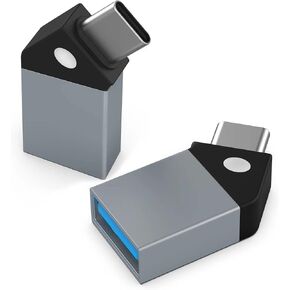 USB C Adapter, 2-Pack USB C to USB Adapter, 45 Degree Angled USB C Male to USB 3.0 Female OTG Adapter 5Gbps High Speed Data Transfer for MacBook Pro 2021,MacBook Air 2020,iMac,Dell XPS,Galaxy Book etc