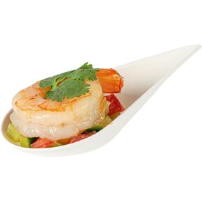 Restaurantware Pulp Safe No PFAS Added 3.2 x 2.1 Inch Tasting Dishes 100 Disposable Dishes - Home Compostable Microwavable And Freezable White Bagasse Food Dishes Egg Shape For Appetizers