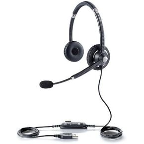 Jabra UC VOICE 750 MS Duo (Dark) Lync Optimized Corded Headset for Softphone (Renewed)