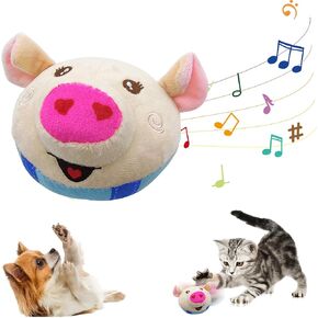 Interactive Dog Toys, Active Moving Pet Plush Toy, Shake Bounce Boredom Talking Toys for Dogs, Moving Dog Toy Jumping Chasing Music Record for Small Medium Large Pet (Yellow)
