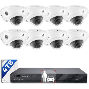 ONWOTE 12MP NVR 16 Channel Security Camera System, 8X 4K Vandal Proof PoE IP Cameras, Smart Color Night Vision, 16CH Commercial NVR 4TB, 24/7 Video Audio Recording Surveillance for Home Businesses