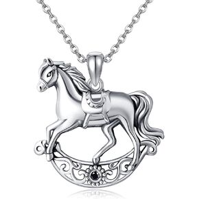 URONE Black Cat/Pig/Penguin/Mama Bear/Fox/Axolotl/Otter/Hippo/Bunny/Hamster Necklace 925 Sterling Silver Animal Necklace Cute Animal Jewelry Gifts for Women Girls