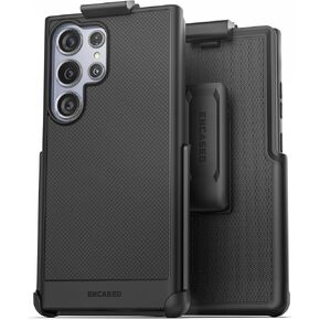 Encased Belt Case Designed for Samsung Galaxy S24 Ultra, Rotating Holster Clip, Thin Armor Series Phone Holder (Black)