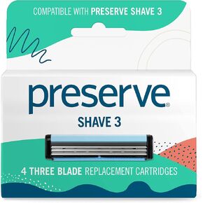 Preserve Shave 3 Replacement Cartridges for Preserve Shave 3 Razor, 4 Count