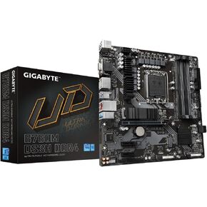 Gigabyte B760M DS3H DDR4 Motherboard - Supports Intel Core 14th Gen CPUs, 6+2+1 Phases Digital VRM, up to 5333MHz DDR4 (OC), 2xPCIe 4.0 M.2, 2.5GbE LAN, USB 3.2 Gen2